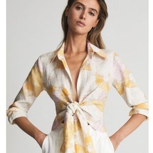Reiss Linen tie top